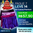 PAGUE 7 LEVE 14 - Kit Semanal de Cuecas Respiráveis + FRETE GRÁTIS